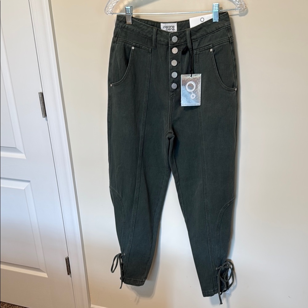 Insane Gene Women’s Olive Hi-Rise Relaxed Jeans / Size 3 (25) / Brand NWT